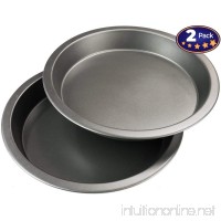 9” Round Non-Stick Pie Pan 2 Pack. Advanced Teflon & BPA-Free Coating For Easy Cleaning & Reduced Wear. Heavy Gauge Metal Dish Provides Even Heating For Consistent Results. Dishwasher Safe 9 Inch Set. - B01M0XH7F9